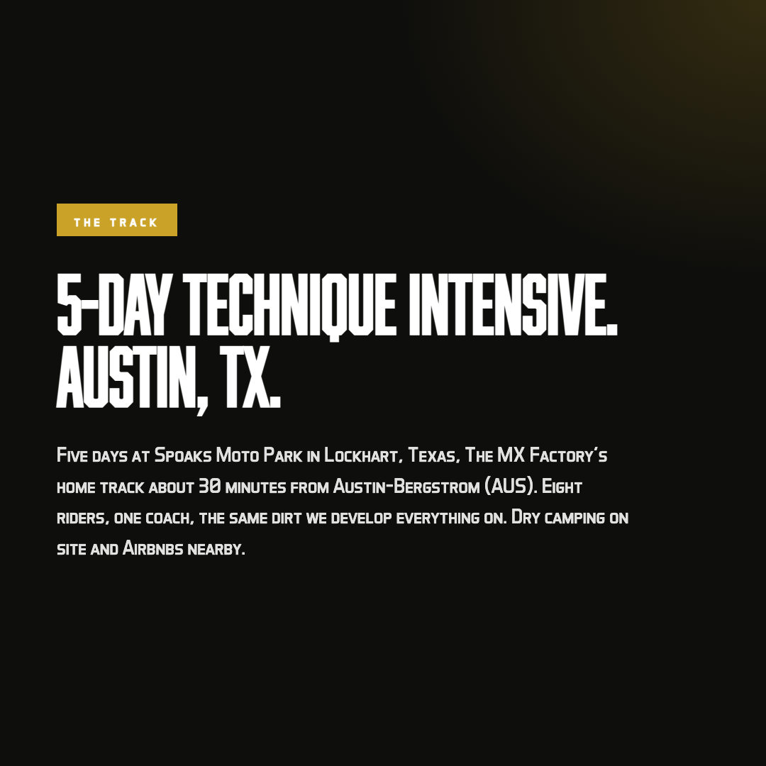 5-Day Motocross Technique Intensive with Tyler Livesay | Oct 19-23
